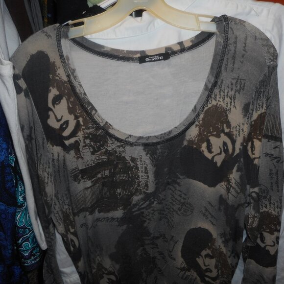 CANADIAN GRAFFITI women's top, handkerchief bottom sides, hi lo size tag removed - Picture 5 of 10